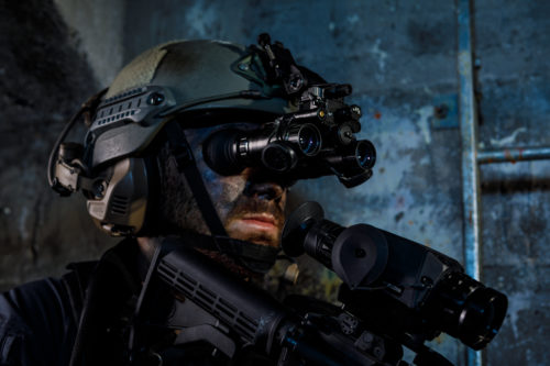 Night vision system head mounted